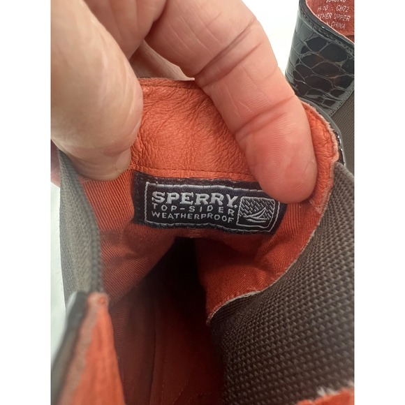 Sperry Top Sider Womens Boots Size 8M Brown Tortoise Shell Patent Leather Boots - Picture 7 of 9